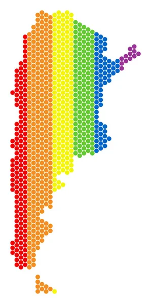 Espectro LGBT Salpicado Argentina Mapa — Vector de stock