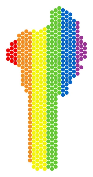 Spektrum LGBT Dot Benin mapę — Wektor stockowy