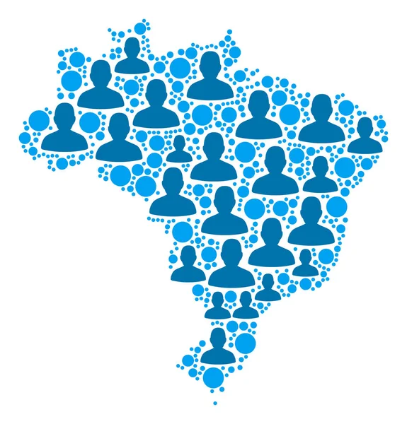 Brasil Mapa População Demografia — Vetor de Stock
