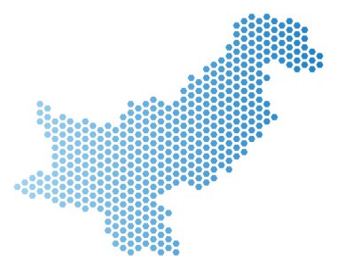 Pakistan harita altıgen mozaik