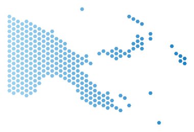 Papua Yeni Gine Haritası altıgen soyutlama