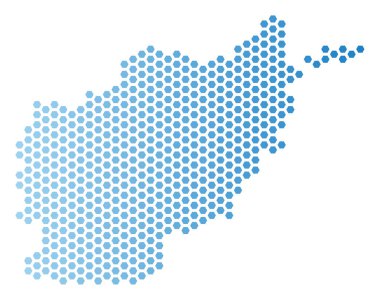 Afganistan harita altıgen karo mozaik