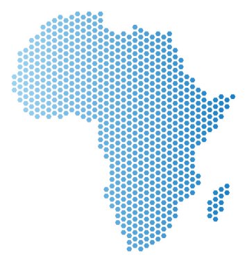 Afrika harita altıgen soyutlama