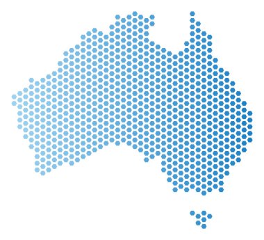 Avustralya harita Altıgen Karo soyutlama