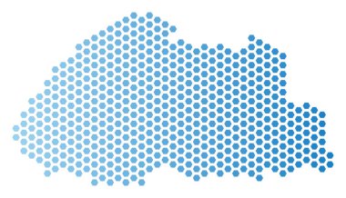 Bhutan Haritası Altıgen Karo düzeni