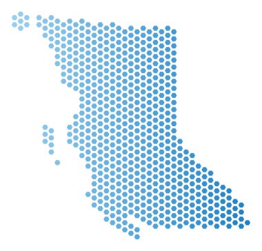 British Columbia eyaletinde harita altıgen mozaik