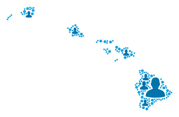 Havaii öarna karta befolkningen demografi — Stock vektor