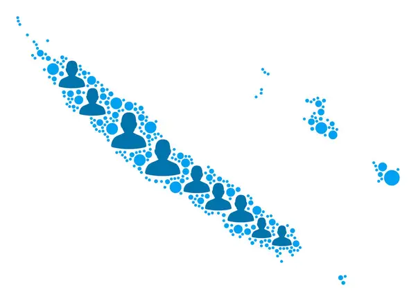 Nya Kaledonien öarna karta befolkningen demografi — Stock vektor