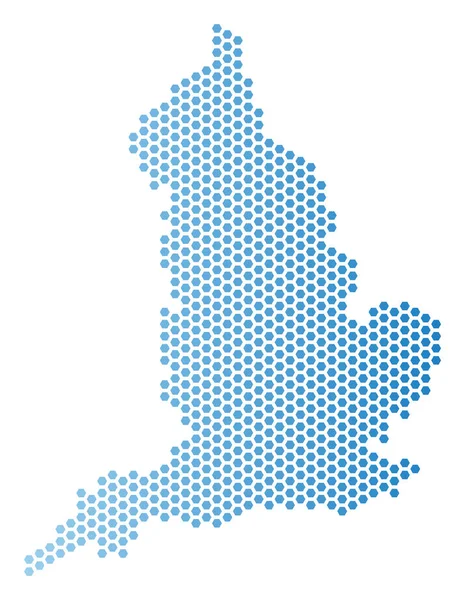 Mapa de Inglaterra Mosaico hexagonal — Vector de stock