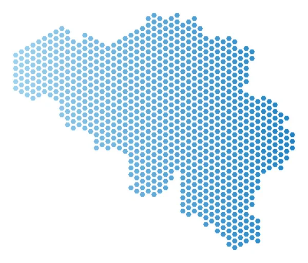 Belgien karta hexagonala systemet — Stock vektor