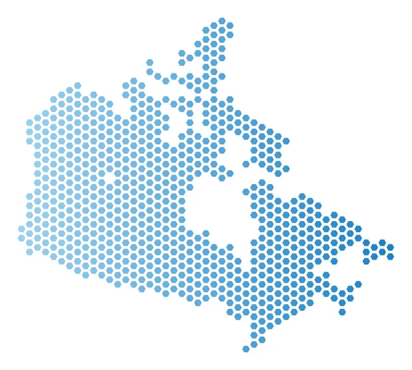 Canadá Mapa Esquema de telha Hex — Vetor de Stock