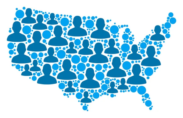 USA Map Population People — Stock Vector