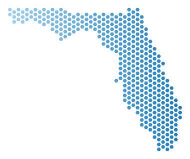 Florida Map Hexagon Scheme clipart