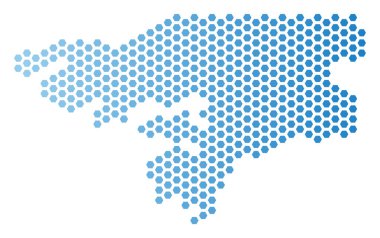 Gine-Bissau harita altıgen mozaik