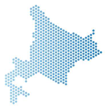 Hokkaido Adası harita petek mozaik