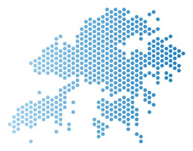 Hong Kong harita altıgen soyutlama