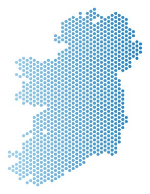 İrlanda Adası harita altıgen soyutlama