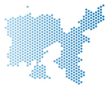 Limnos Yunan Adası harita altıgen karo mozaik