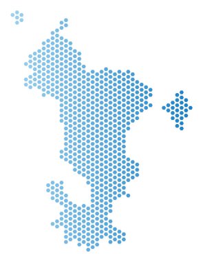 Mayotte Adası harita Altıgen Karo soyutlama