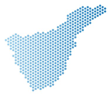 Tenerife İspanya ada harita altıgen soyutlama