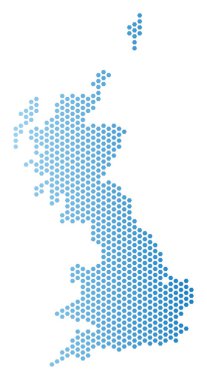 İngiltere harita altıgen mozaik