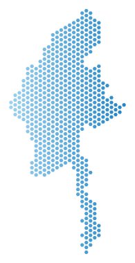 Myanmar Haritası altıgen şeması