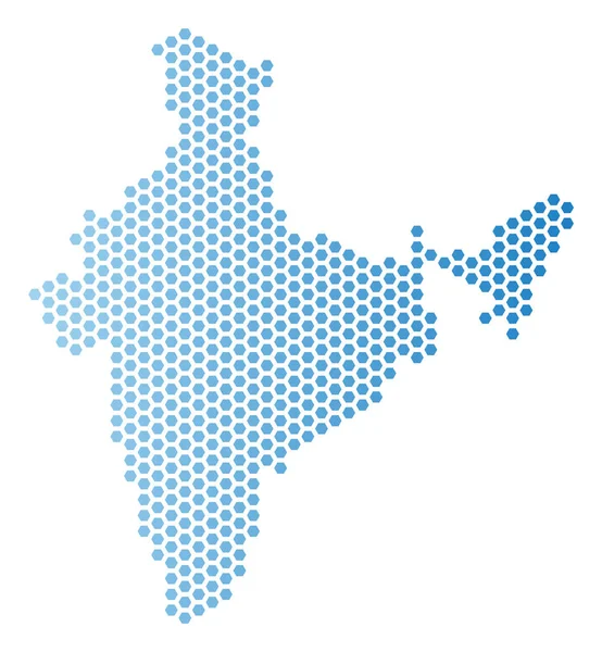 India Mappa Hexagonal Abstraction — Vettoriale Stock