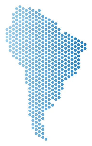 Güney Amerika harita Altıgen Karo düzeni — Stok Vektör