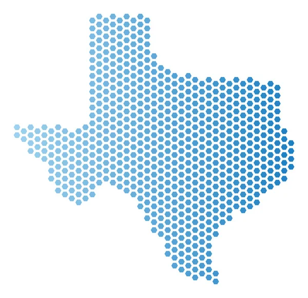 Texas Mapa Mosaico favo de mel — Vetor de Stock
