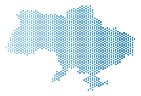 Ukraina karta med Crimea Honeycomb abstraktion — Stock vektor