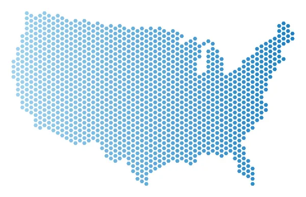 アメリカ地図六角形方式 — ストックベクタ