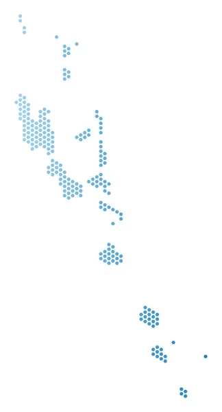 Islas Vanuatu mapa Azulejos de mosaico hexagonal — Archivo Imágenes Vectoriales