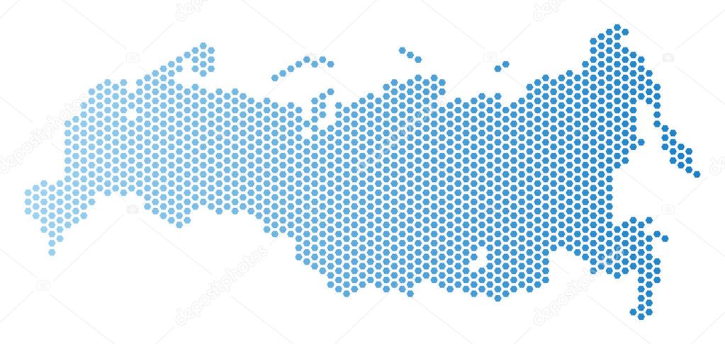 Russia Map Hexagon Abstraction