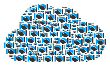 Bulut kompozisyon satın alma el sıkışma simgeler