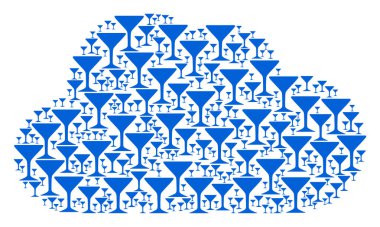 Alkol cam simgeler şeklinde bulut