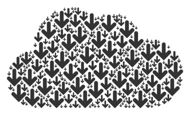 Simgeler aşağı ok mozaiği bulut