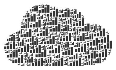 Çubuk grafik simgeler bileşimi bulut