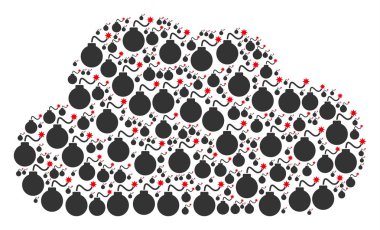 Bulut kompozisyon bomba simgeler