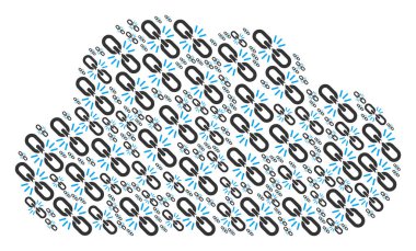 Bulut şeklinde ara zinciri bağlantı simgeleri