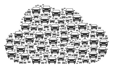 Bulut mozaik araba simgeler