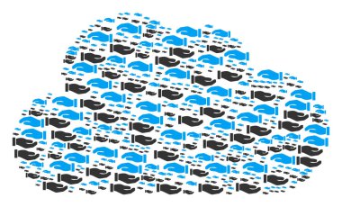 Bulut kompozisyon bakım el simgeleri