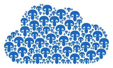 Champignon mantar simgeler şeklinde bulut