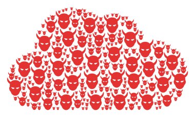 Bulut kompozisyon Daemon kafa simgeler