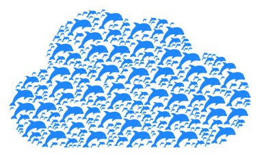 Bulut kolaj yunus simgeler