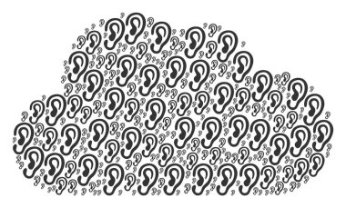 Bulut kompozisyon kulak simgeler