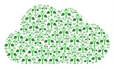 Bulut kompozisyon ekoloji adam simgeler