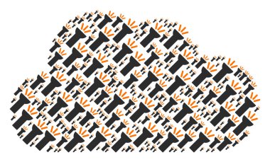 Bulut şekil elektrik Torch Işık simgeler