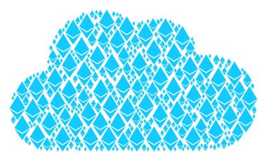 Ethereum kristal simgeler şeklinde bulut