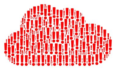 Bulut mozaik ünlem işareti simgeleri