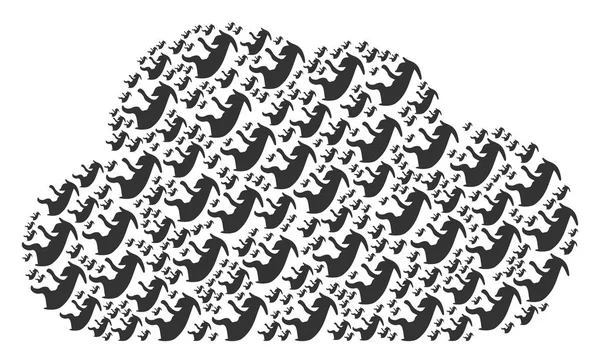 Mosaïque nuageuse d'icônes d'embryons étrangers — Image vectorielle